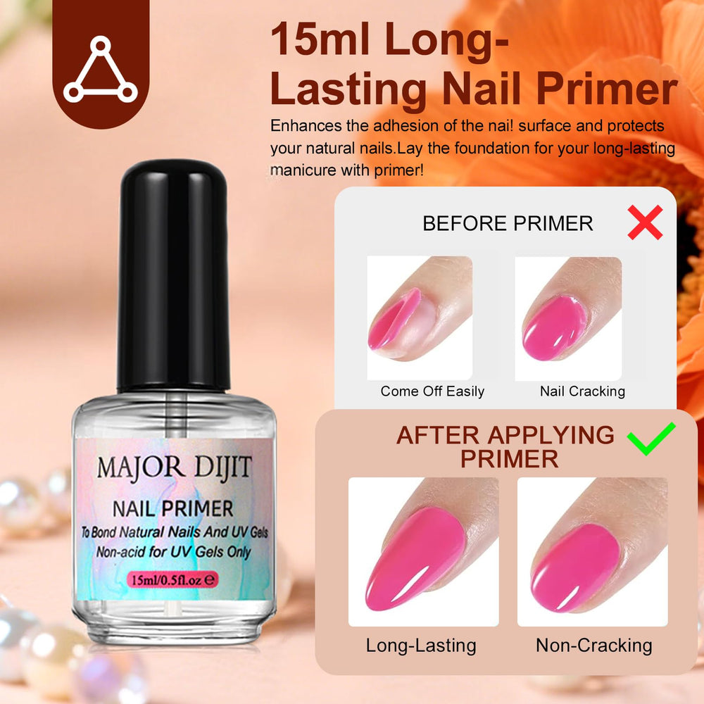 Major Dijit base and top coat liquids for smooth, lasting finishes.
