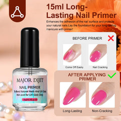 Major Dijit base and top coat liquids for smooth, lasting finishes.
