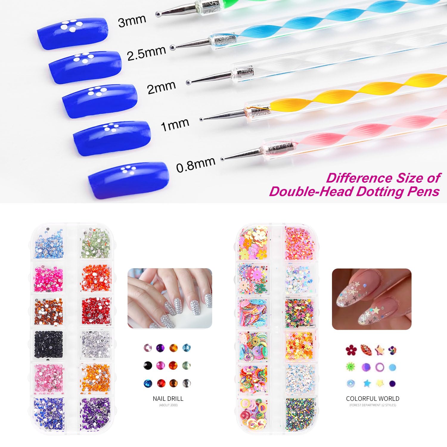 Major Dijit nail file and glitter tips kit for precise shaping and sparkle.