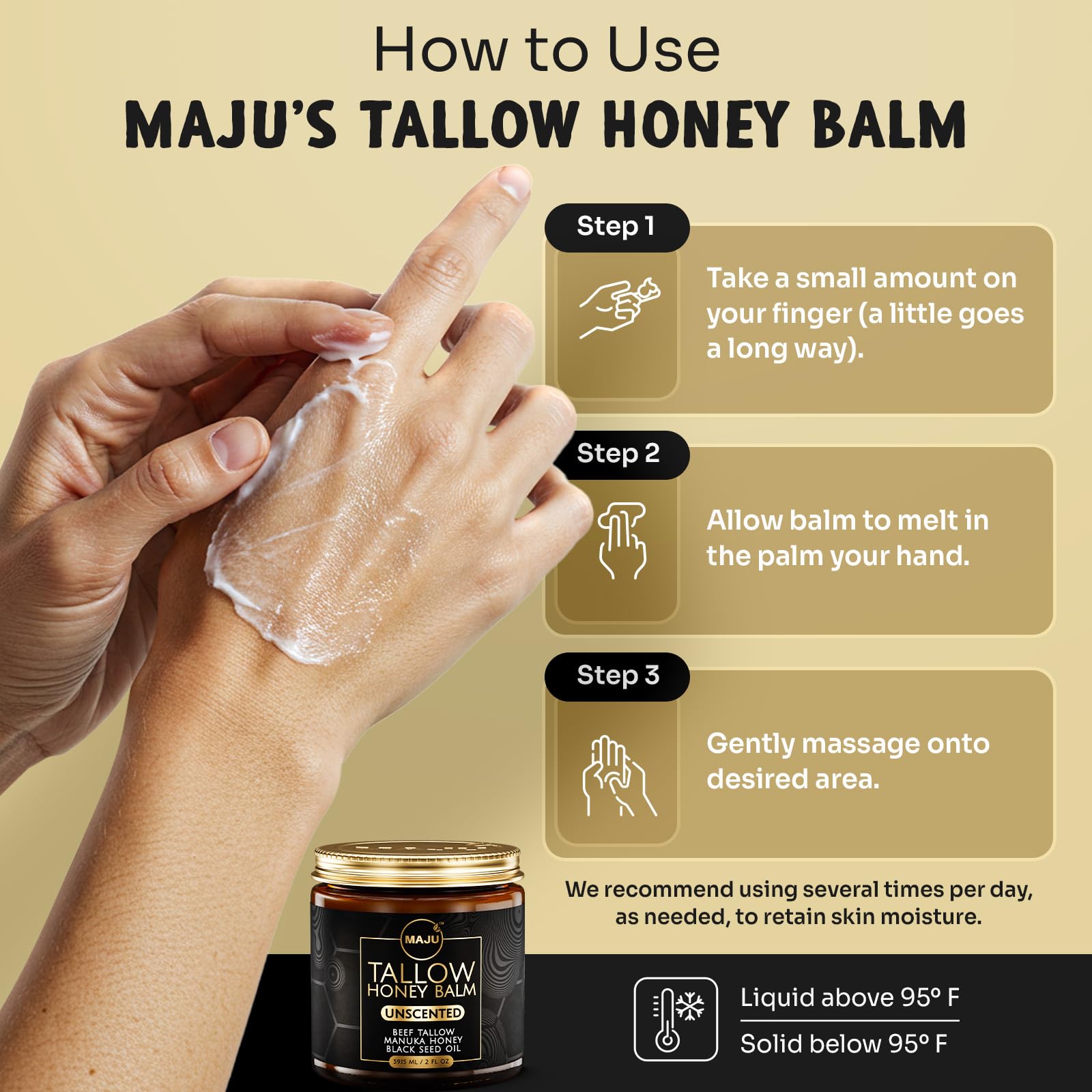 MAJU skin hydration application forearm demonstrates deep moisturization potential.