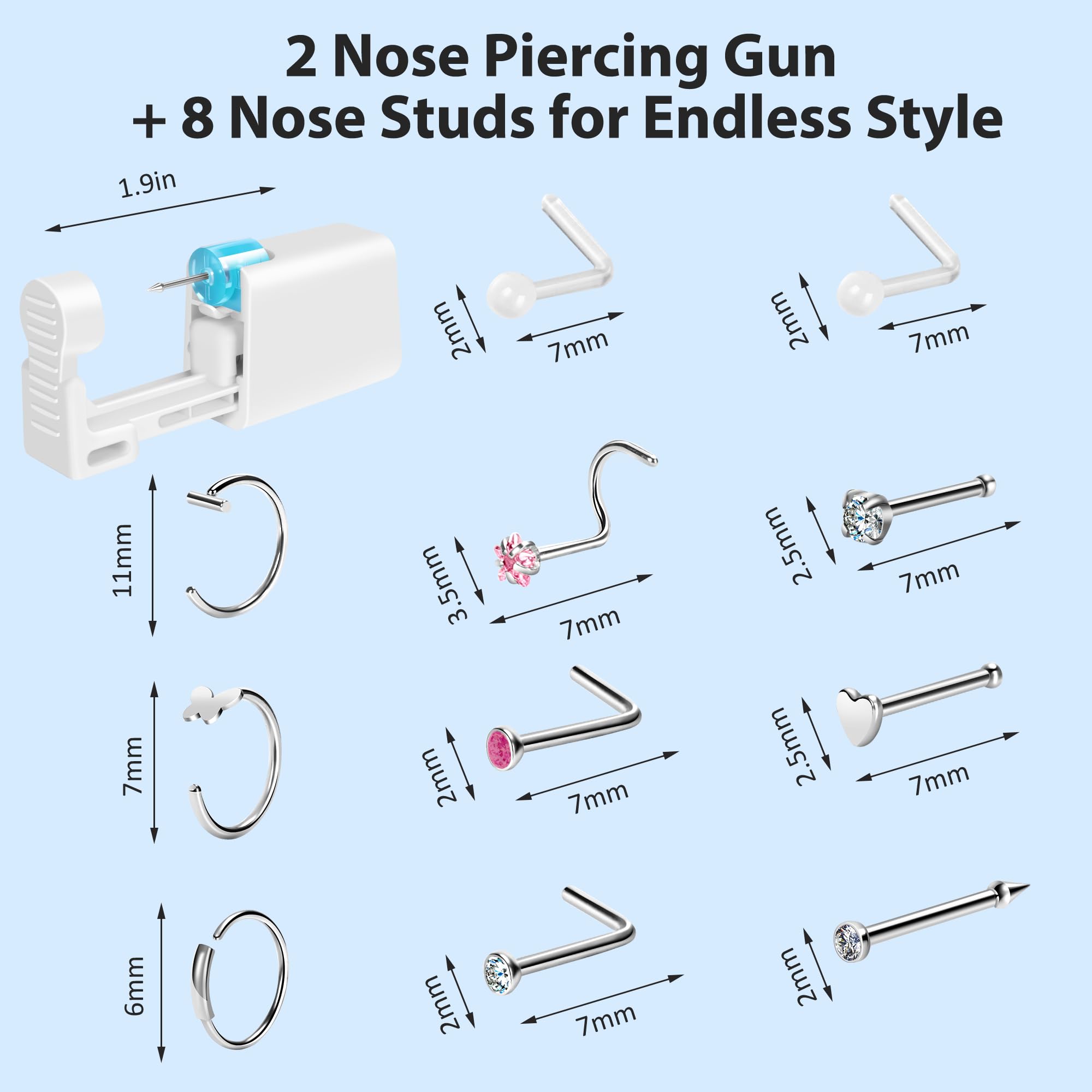 Makalong disposable nose piercing gun in sterile packaging for clean piercings.