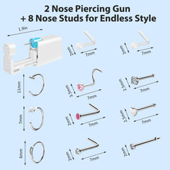 Makalong disposable nose piercing gun in sterile packaging for clean piercings.