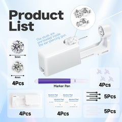 Makalong ear piercing kit with two 4mm round CZ stud guns for everyday elegance.