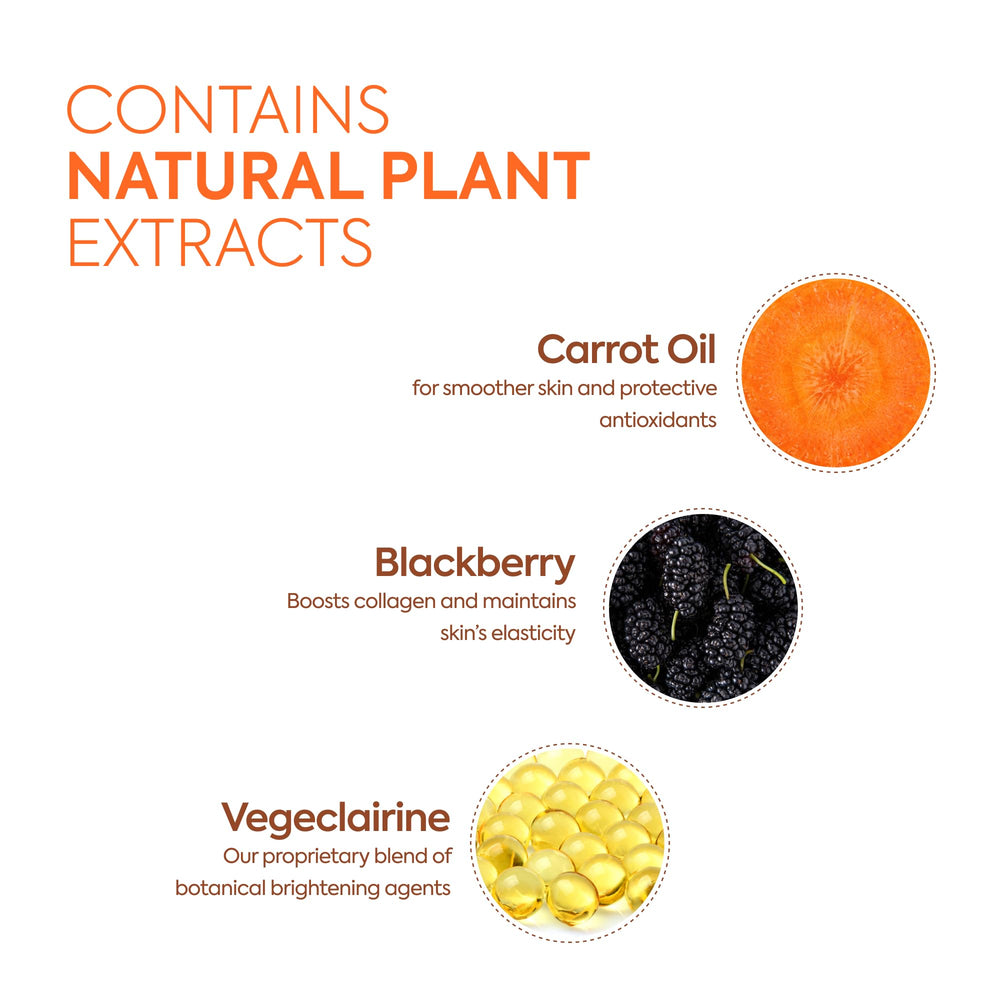 Efecto brillo natural de Makari Naturalle Carotonic Extreme en piel iluminada.