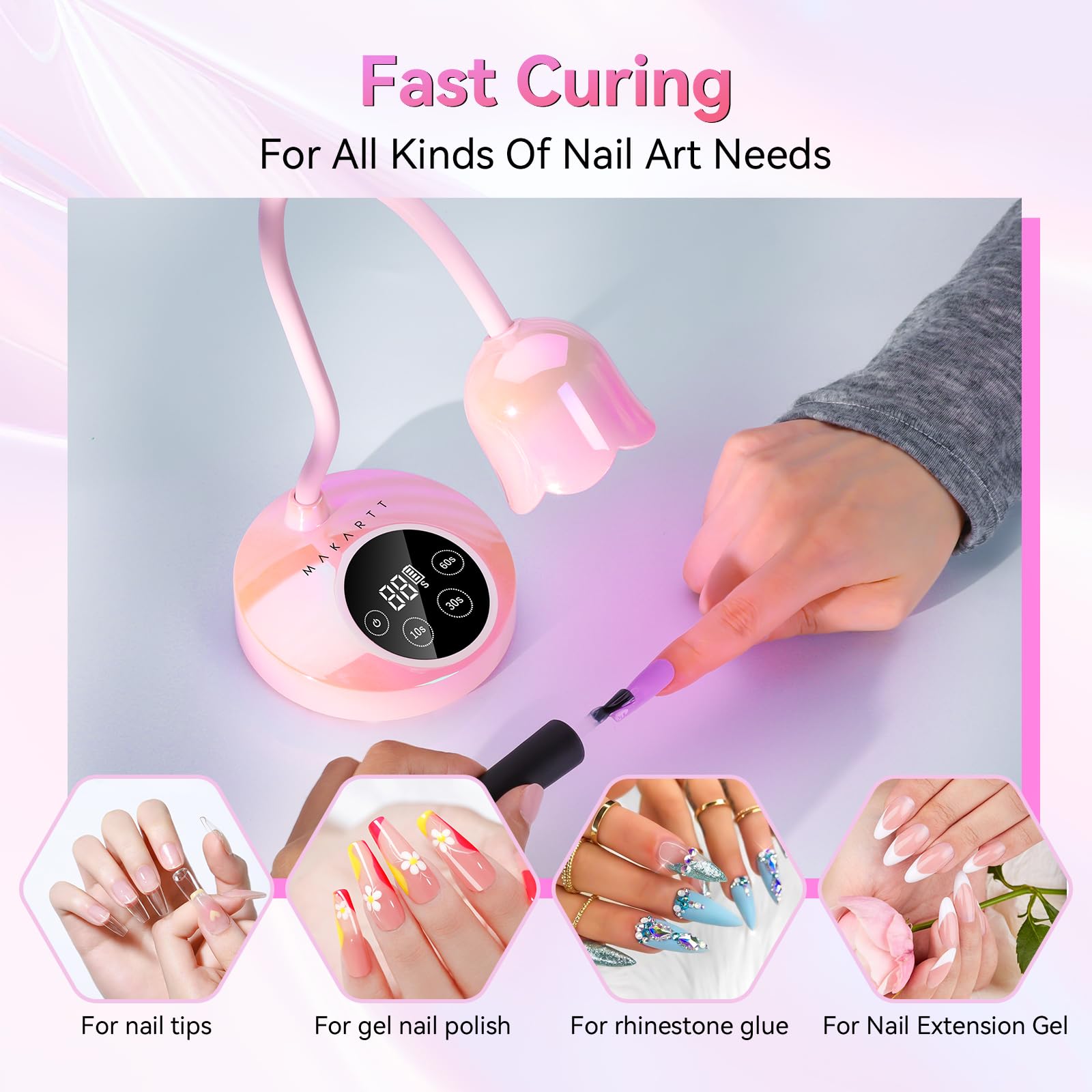 Makartt 30W compact nail lamp delivers quick, even cures.