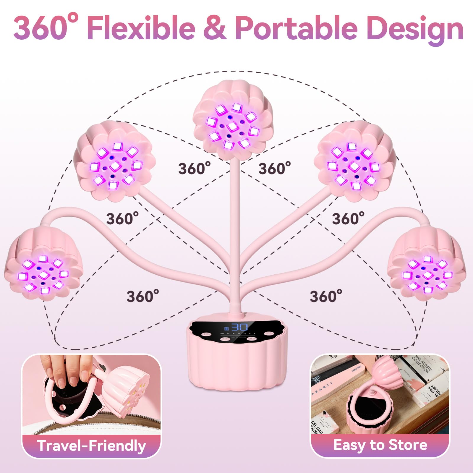 Makartt 360-degree gooseneck lamp supports flexible positioning