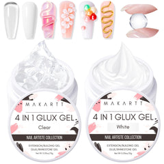 Makartt 3D gel nail art kit, gel claro, ideal para arte 3D en casa.