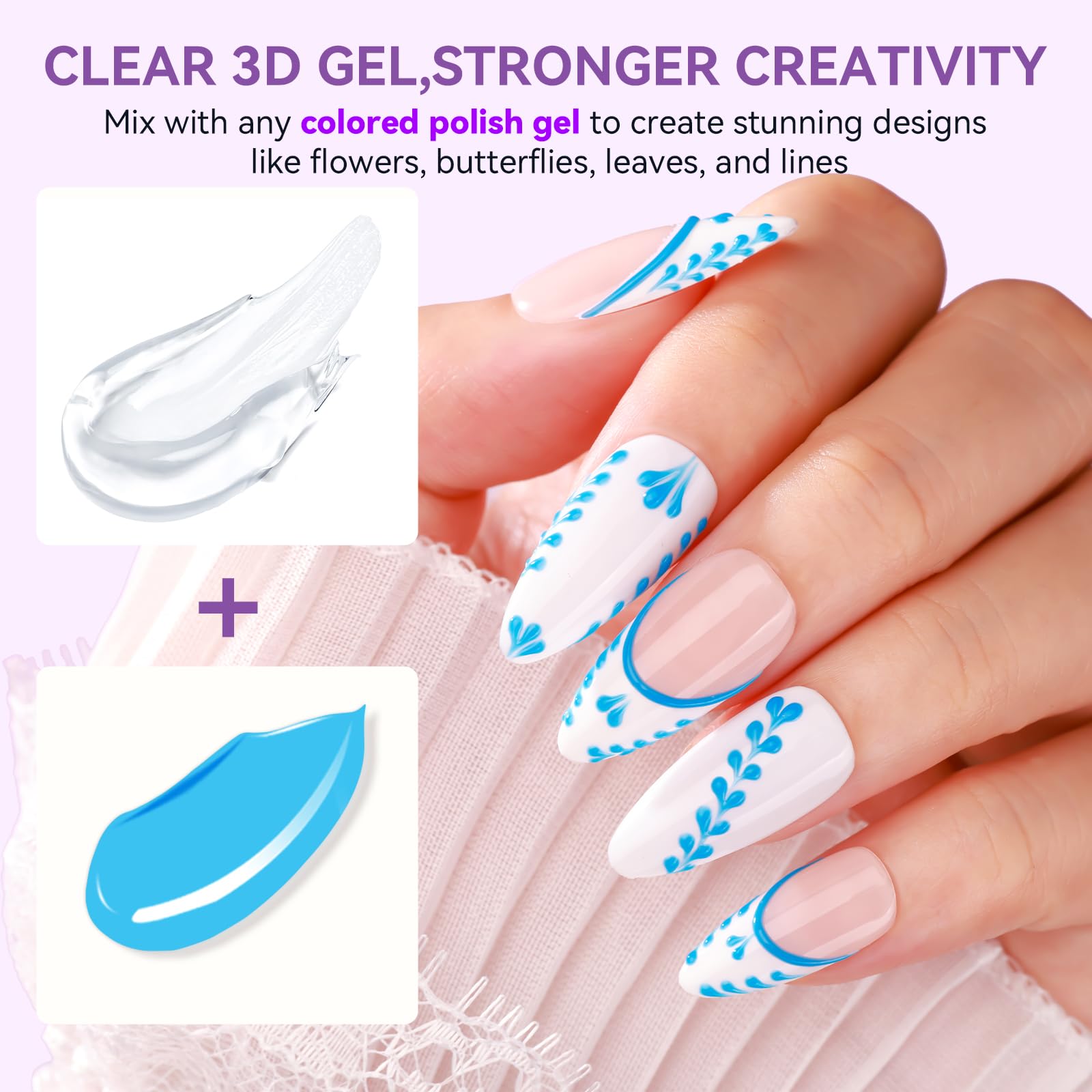 Makartt 3D Gel sin residuo, aplicación limpia y rápida para uñas.