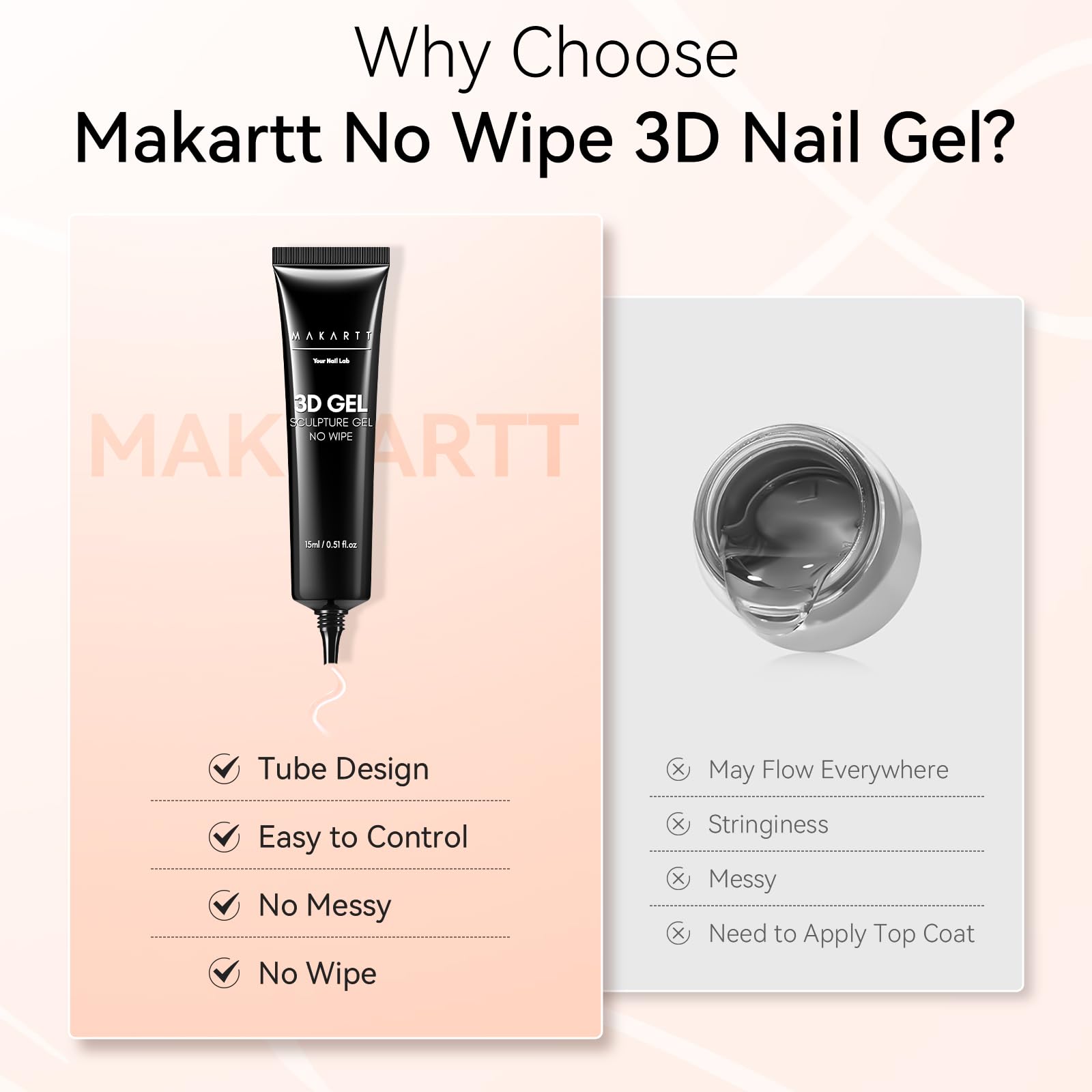 Makartt 3D Gel Usos Versátiles para uñas y decoraciones creativas.