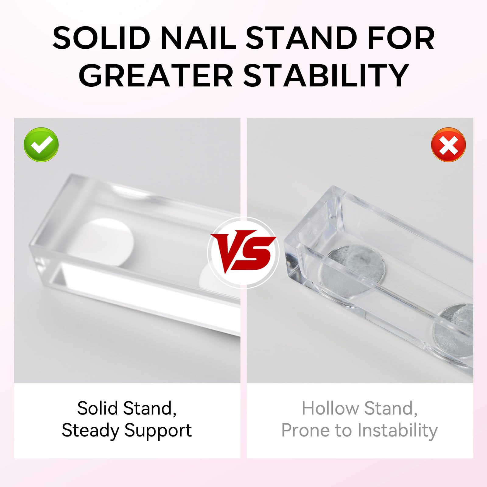 Makartt acrylic nail-art-practice-stand supports easy maneuvering while designing