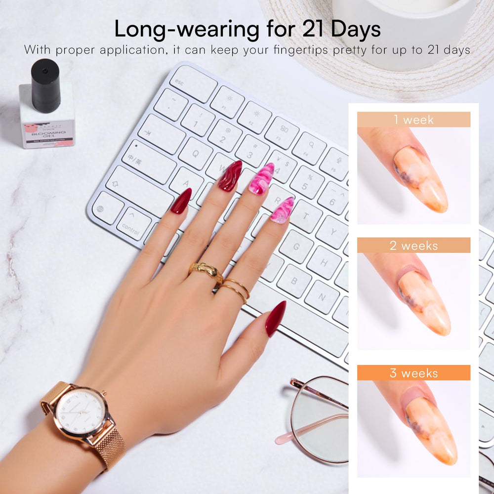 Makartt Blooming Gel easy-apply process enables quick DIY nail art.