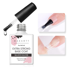 Makartt capa base transparente para una manicura limpia y duradera.