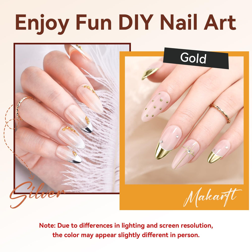 Makartt chrome gel enables easy DIY nail art and clean lines.