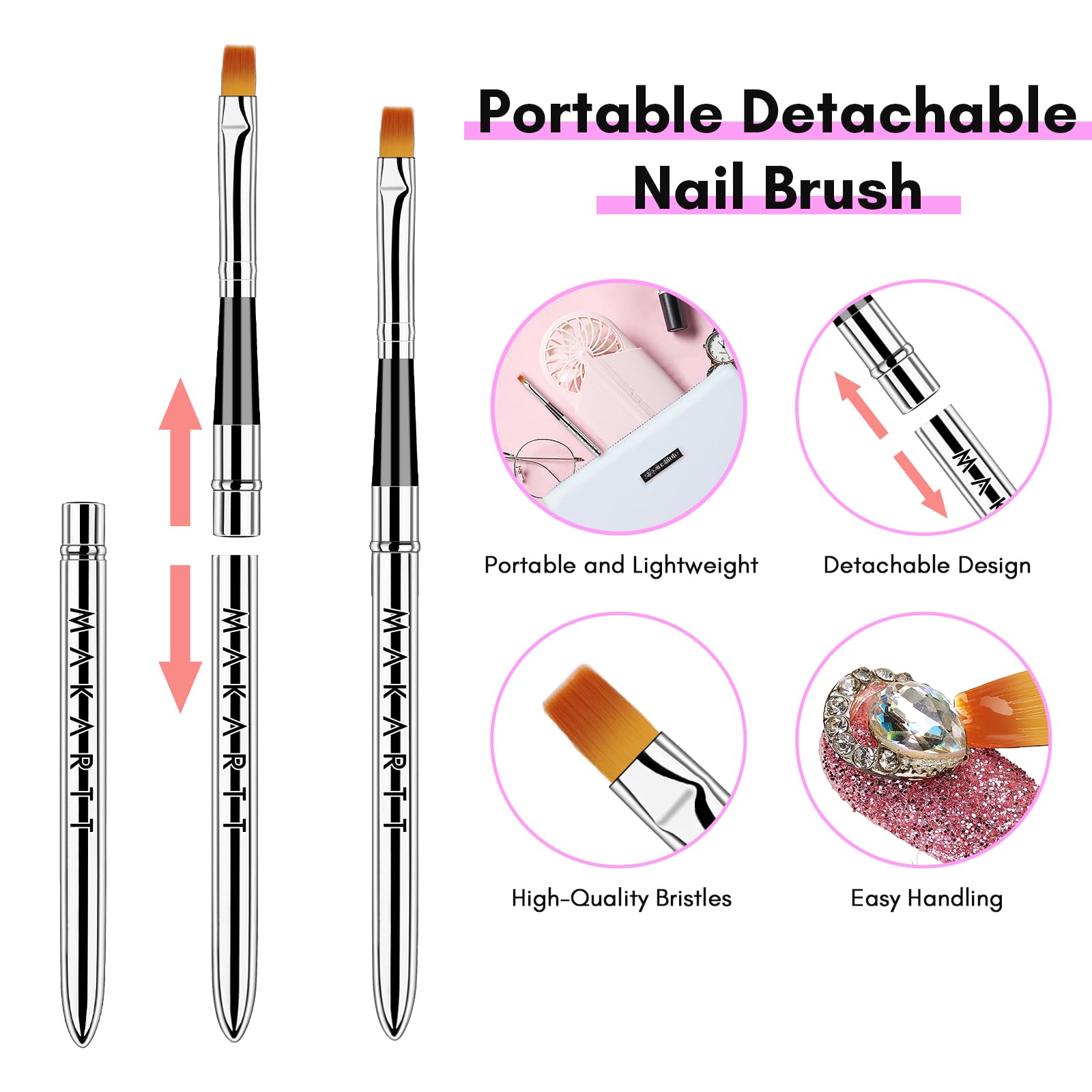 Conjunto Makartt con gel de 15 ml y brocha para arte en casa