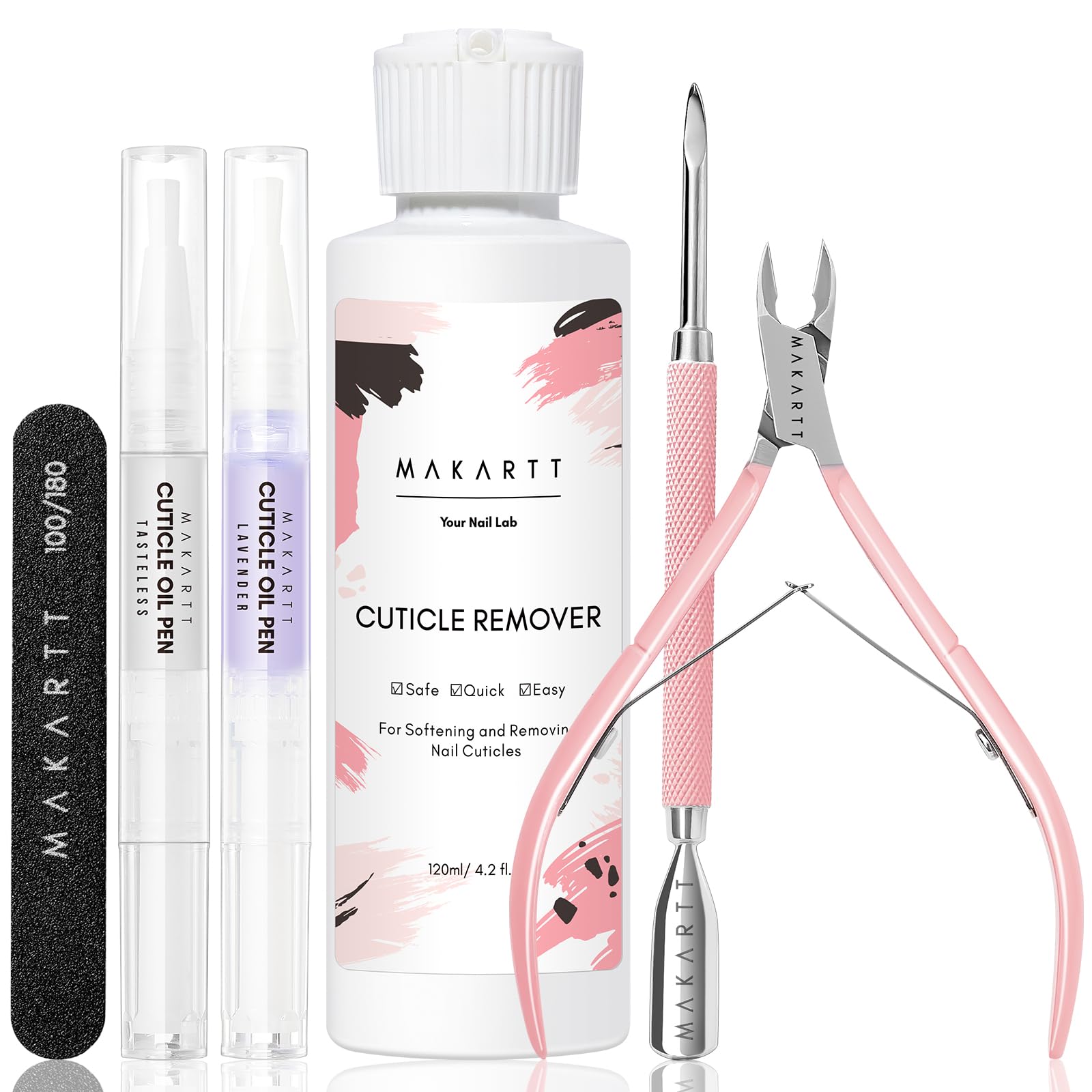 Makartt cuticle remover liquid 120ml for gentle softening of dry cuticles