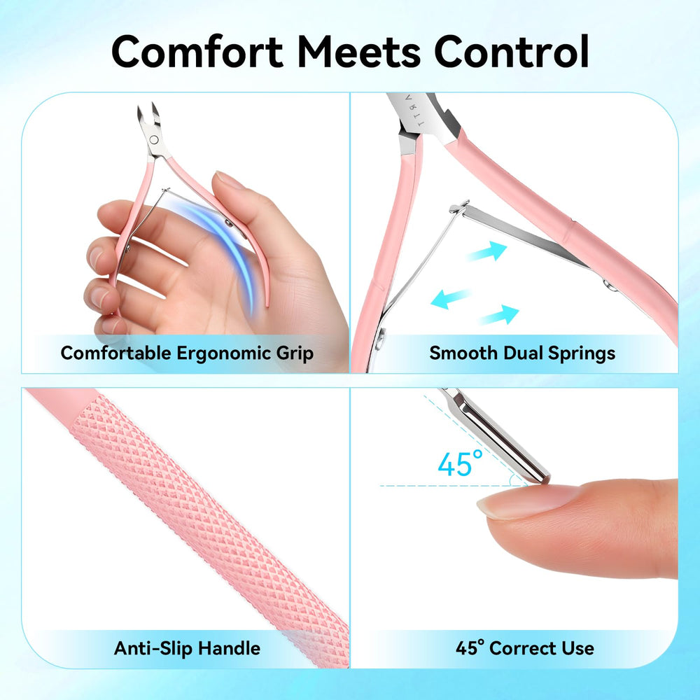 Makartt Cuticle Trimmer with ergonomic handle reduces hand fatigue.