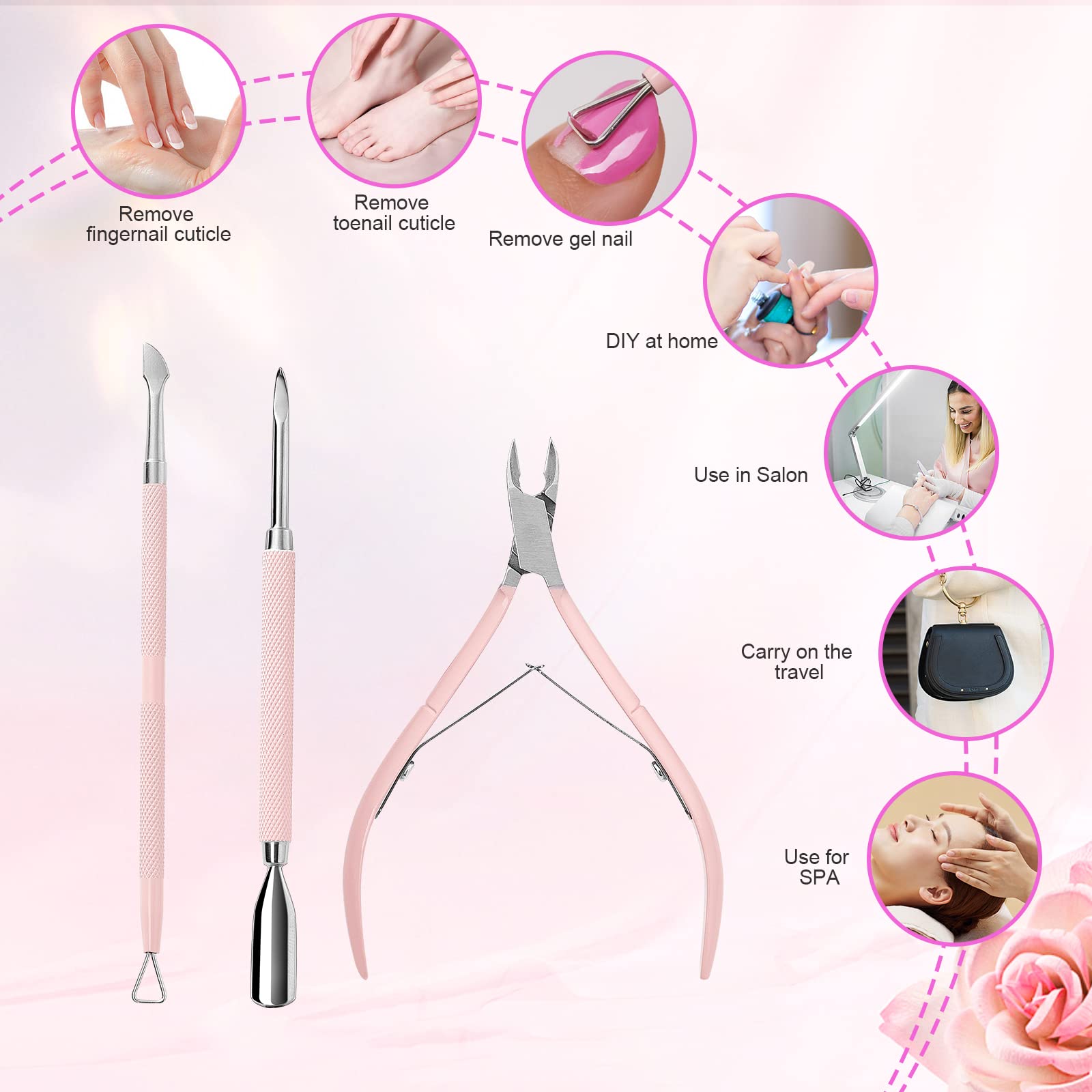 Makartt Cuticle Trimmer 3-Piece set ideal for home nail care.