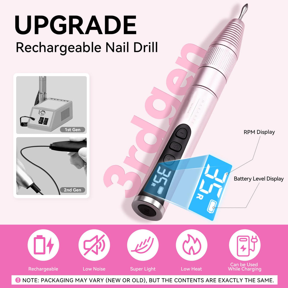 Makartt Electric Nail Drill is lightweight pen-style for comfortable extended use.
