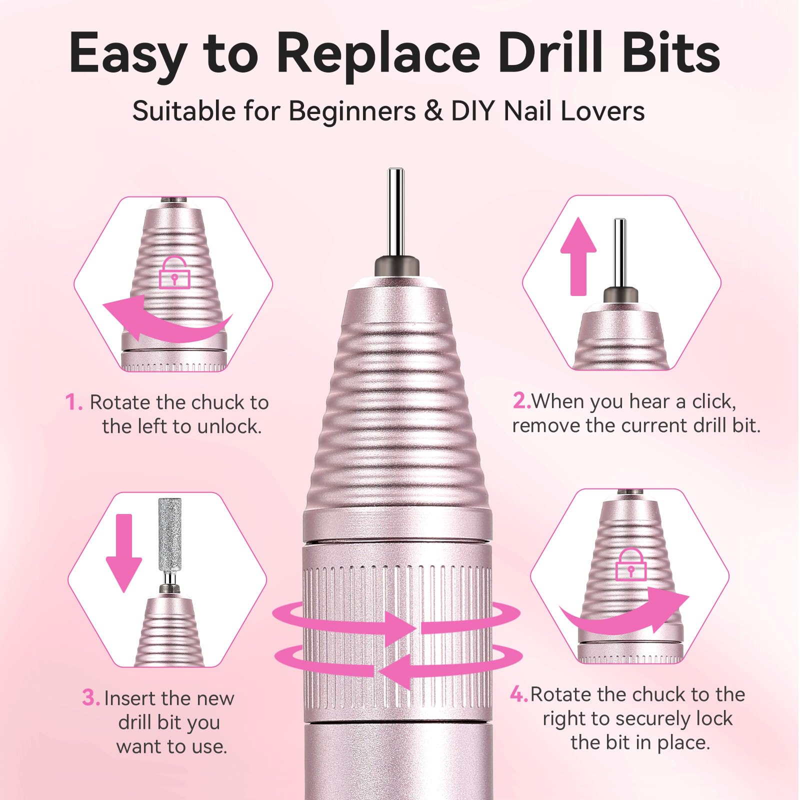 Makartt Electric Nail Drill operates quietly with low heat for longer manicures.