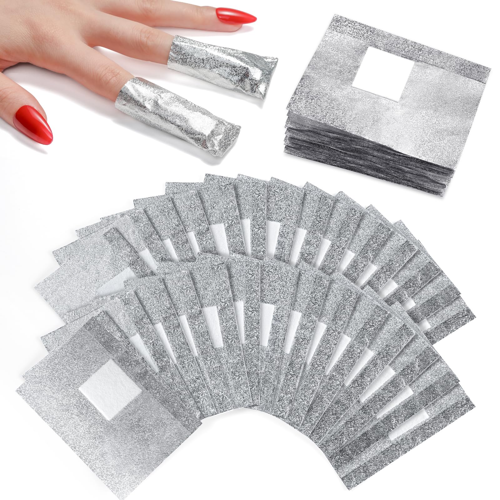 Makartt envolturas de aluminio para remoción, se adaptan a uñas grandes y facilitan la retirada.