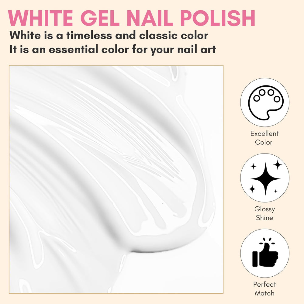 Makartt Esmalte gel blanco, aplicación de una sola capa para acabado suave y rápido.