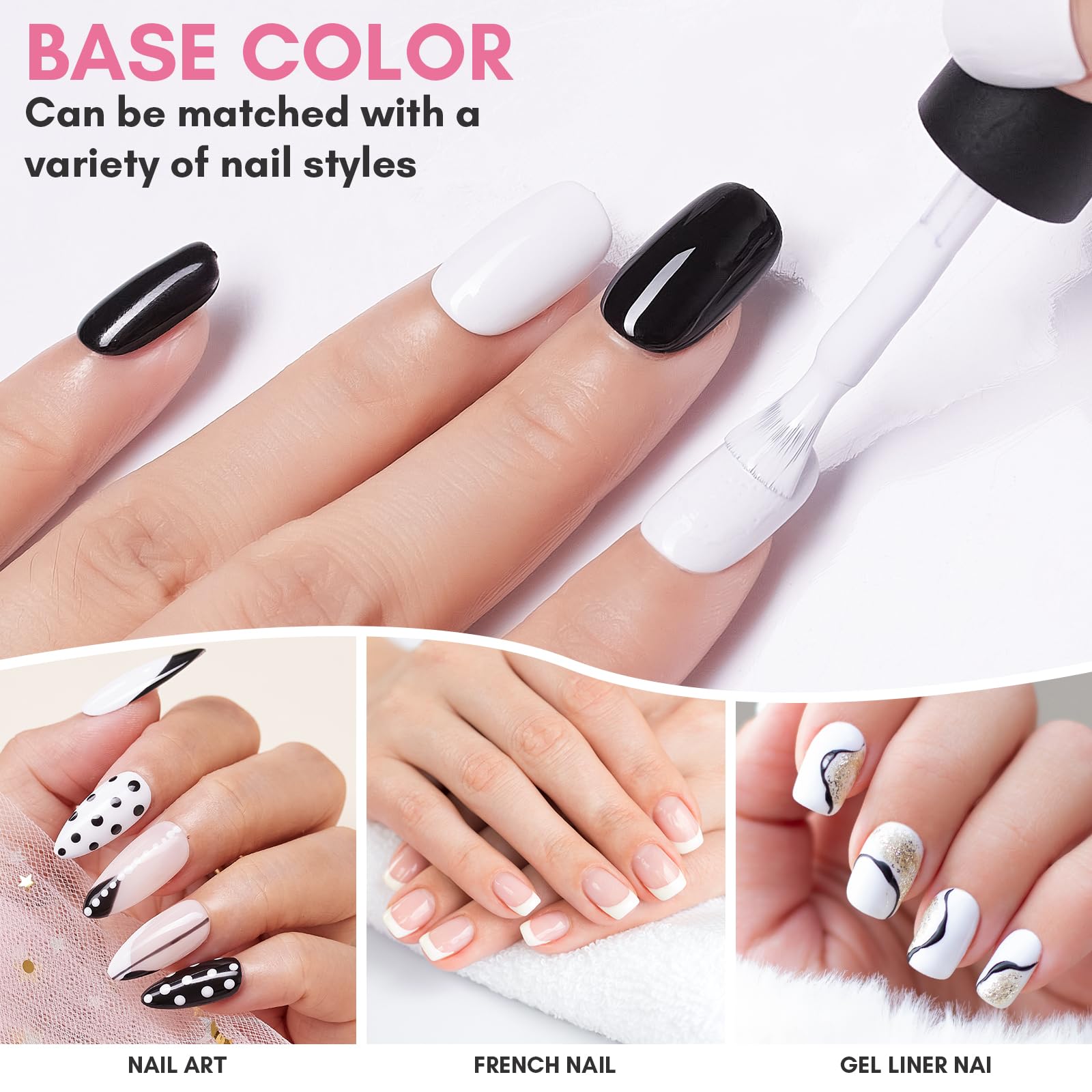 Makartt esmalte gel blanco, base versátil para French y diseños detallados.
