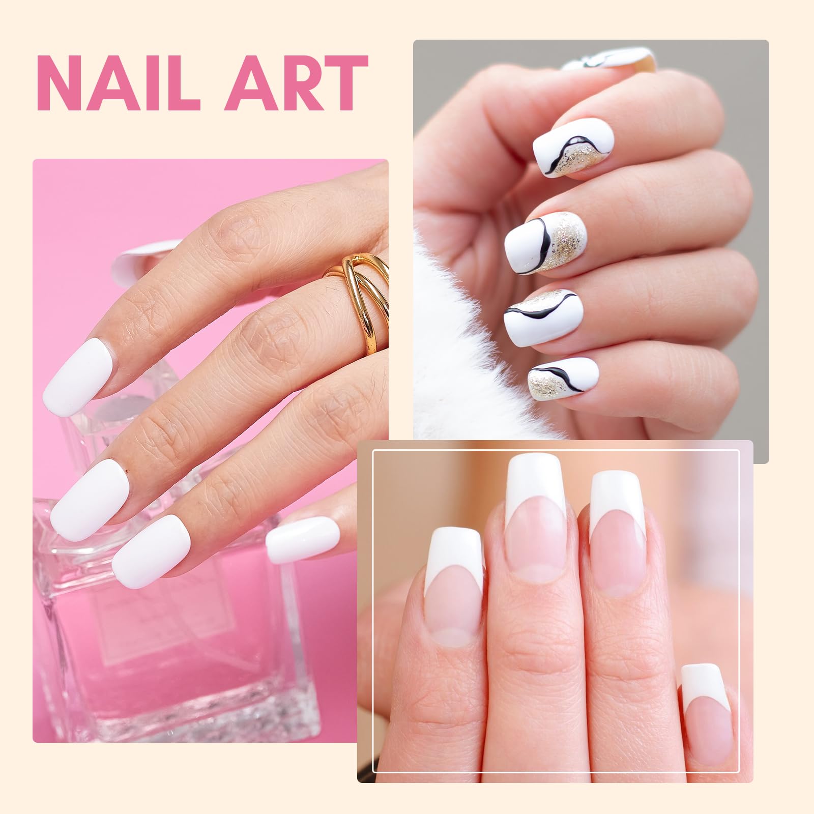 Makartt gel blanco ideal para consejos franceses y arte minimalista.