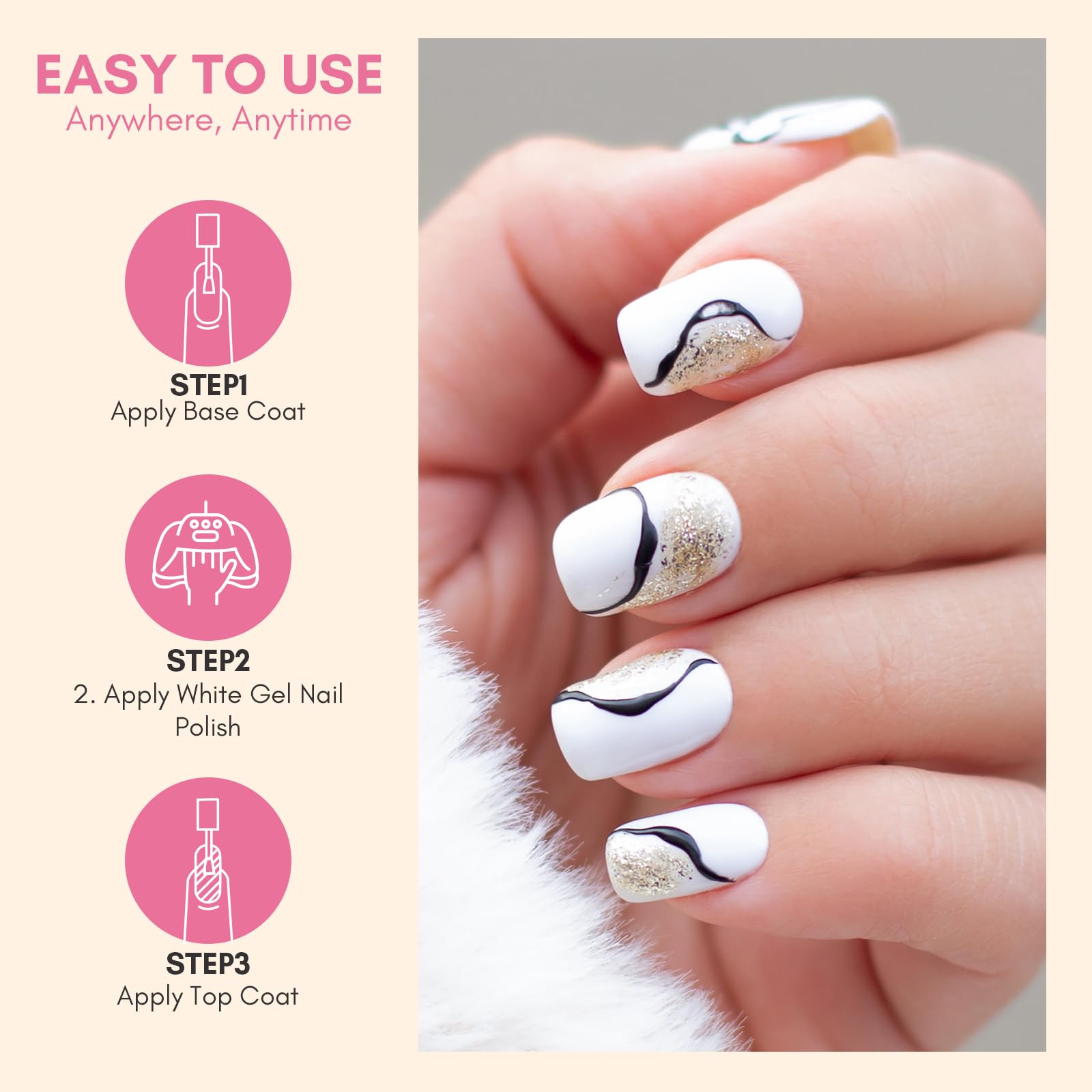 Makartt esmalte gel blanco para lograr uñas de salón en casa.