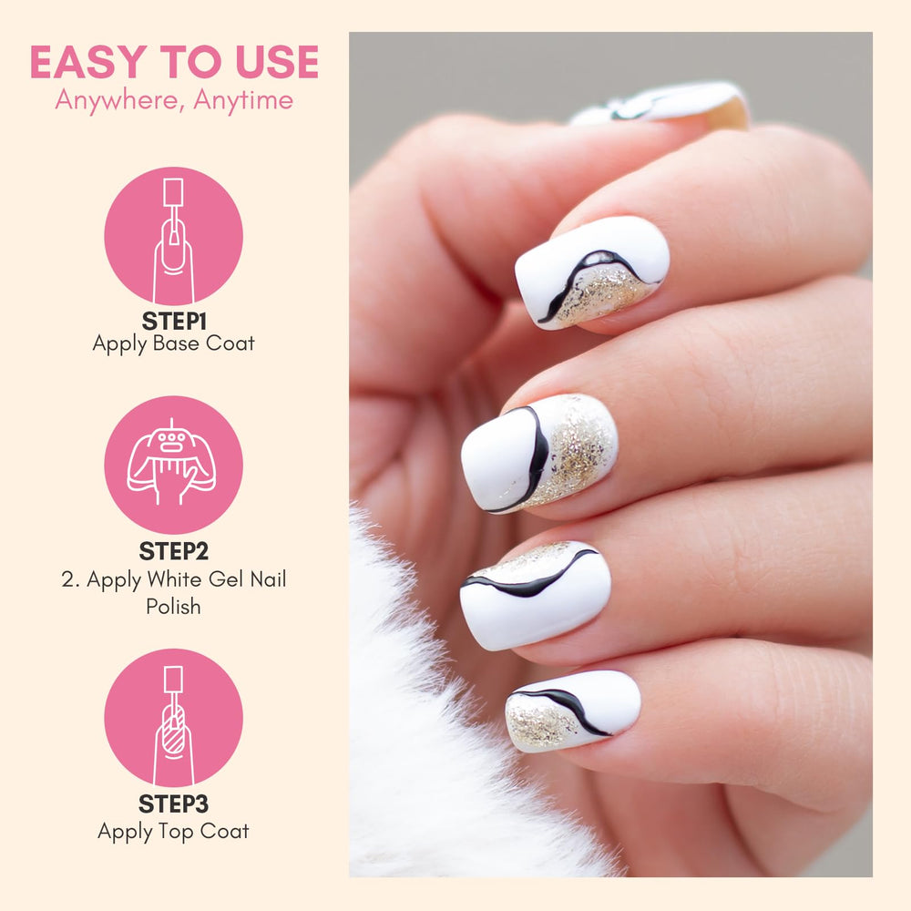 Makartt esmalte gel blanco para lograr uñas de salón en casa.