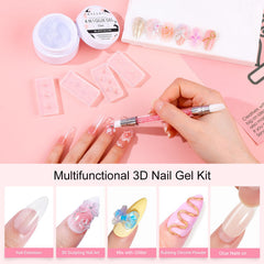 Makartt gel 3D textura sólida para modelar uñas con acabado estable y duradero
