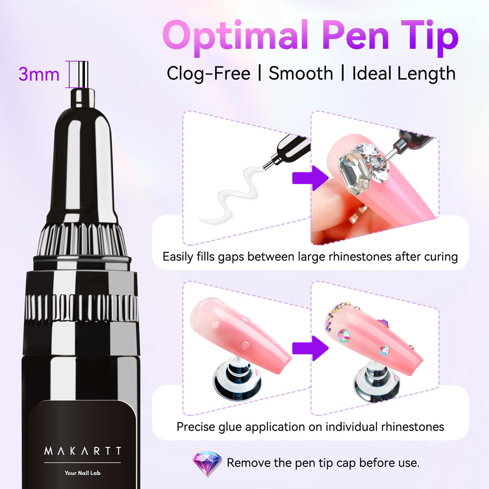 Makartt Gel adhesivo fuerte para uñas mantiene cristales en su lugar
