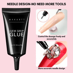 Makartt gel brillo para uñas con cristales, acabado reluciente