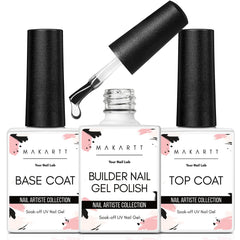 Makartt gel constructor transparente para uñas, ofrece adhesión sólida.