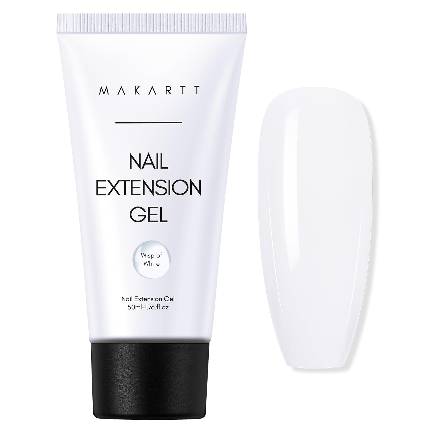 Makartt gel de construcción blanco lechoso en frasco de 50ml para uñas.