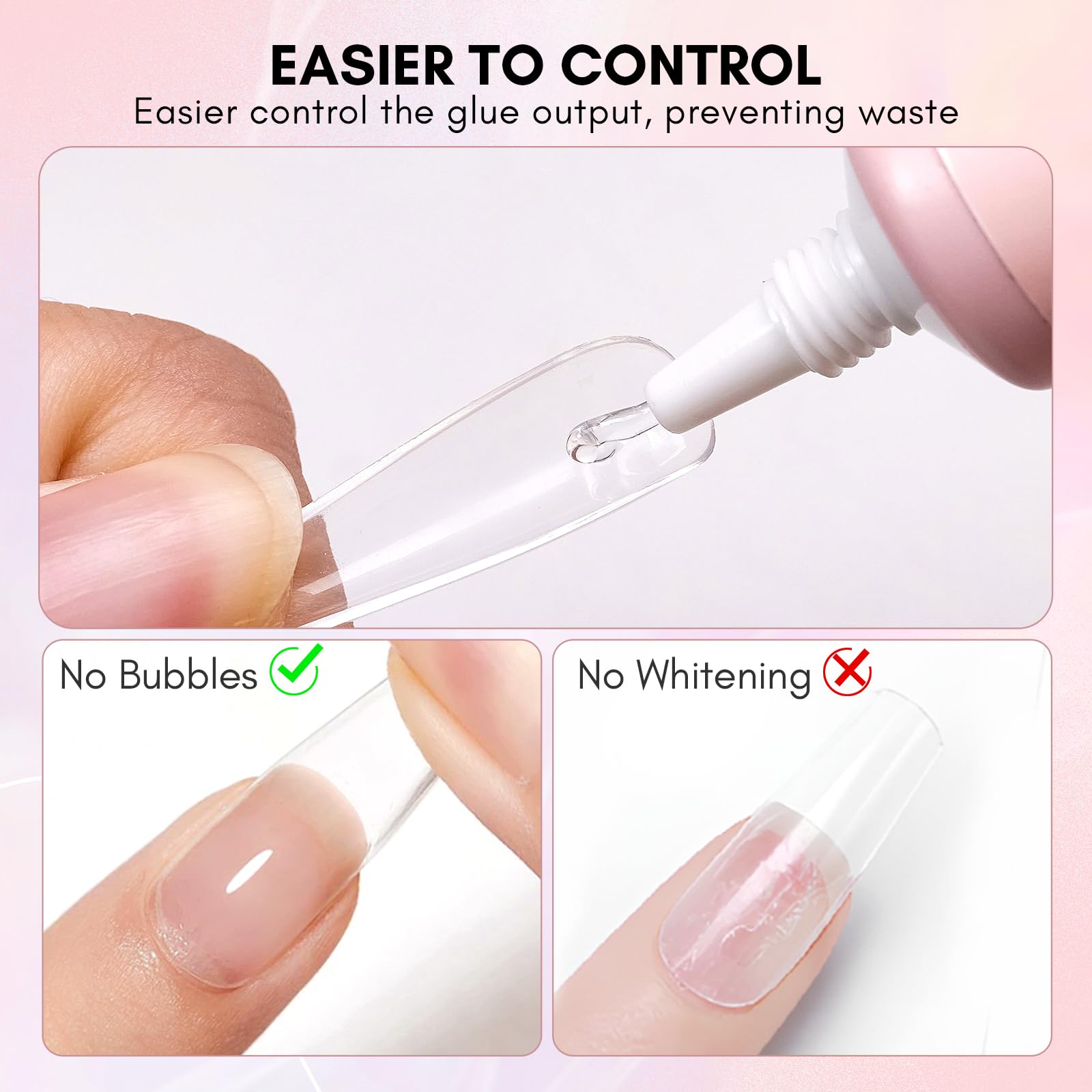 Makartt Gel Nail Glue with rhinestones and light 3D art ready.