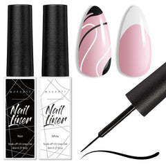Makartt liner de gel blanco para uñas francesas con delineado limpio