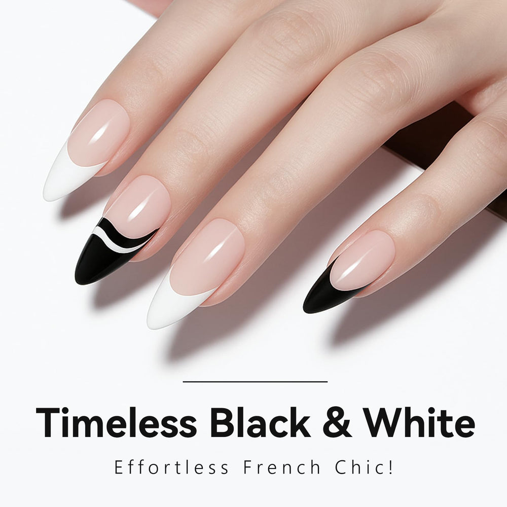 Makartt liner de gel negro para uñas francesas con líneas definidas