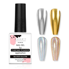 Makartt Gel Top Coat para polvo cromado: aplicación fácil y brillo espejo.