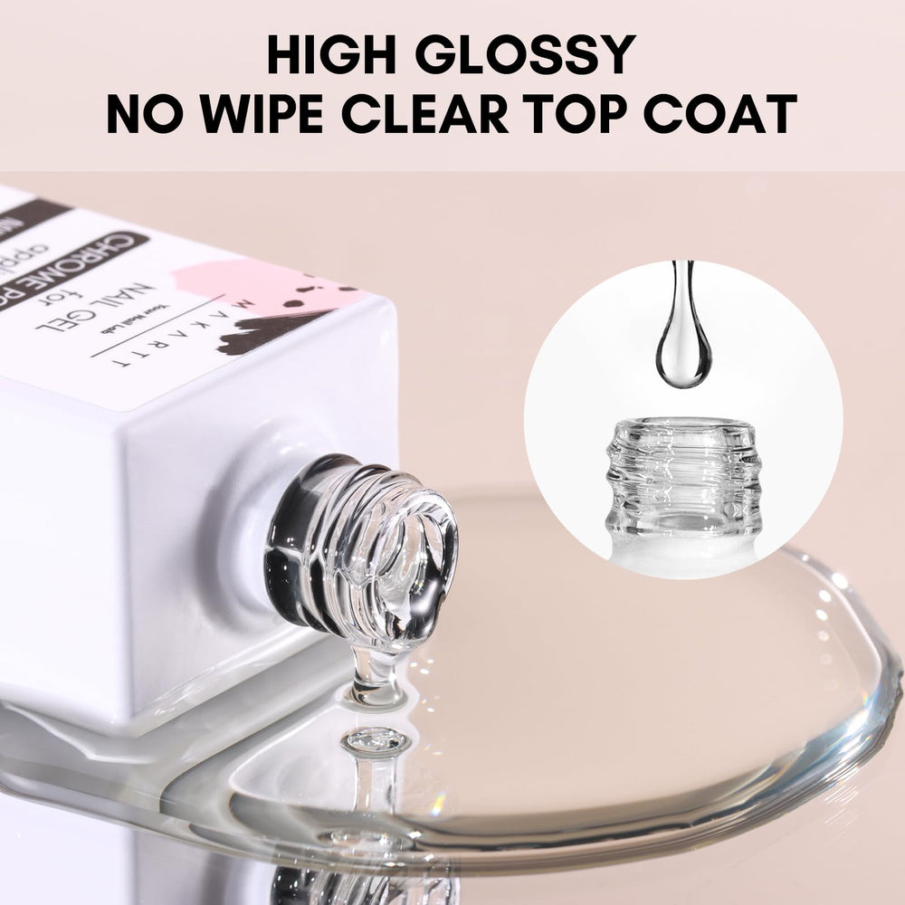 Makartt Gel Top Coat sin limpieza, curado rápido en lámpara ultravioleta o luz LED.