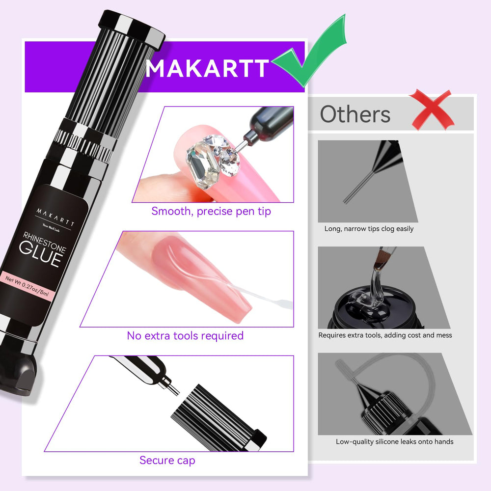 Makartt Gel uso versátil para fijar cristales y brillos en uñas