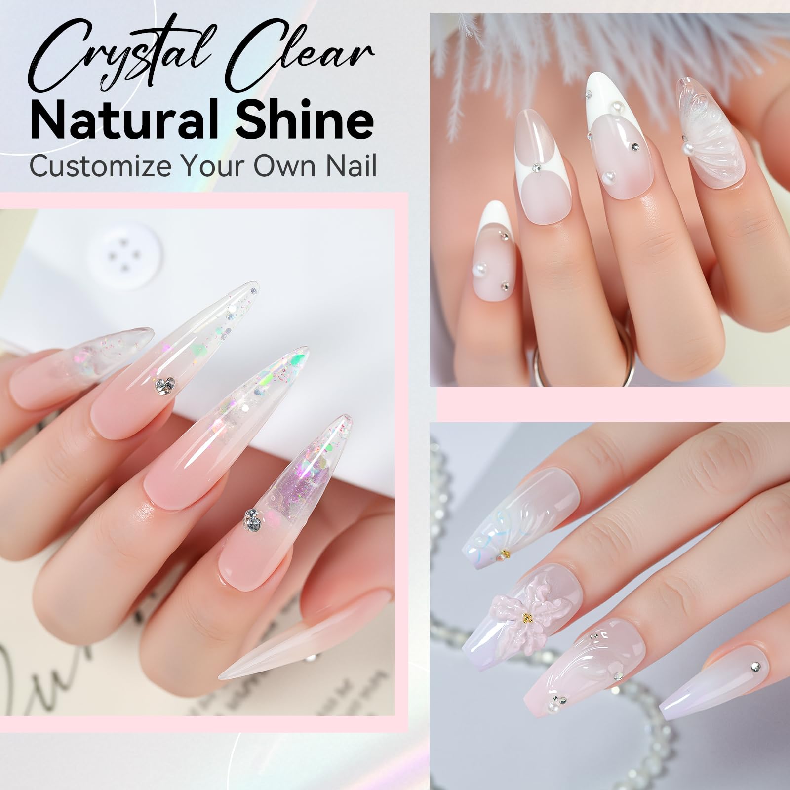 Makartt gel encapsulates glitters and dried flowers for custom designs