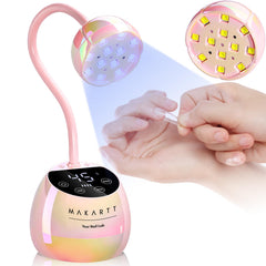 Makartt gooseneck nail lamp angled view for precise curing.