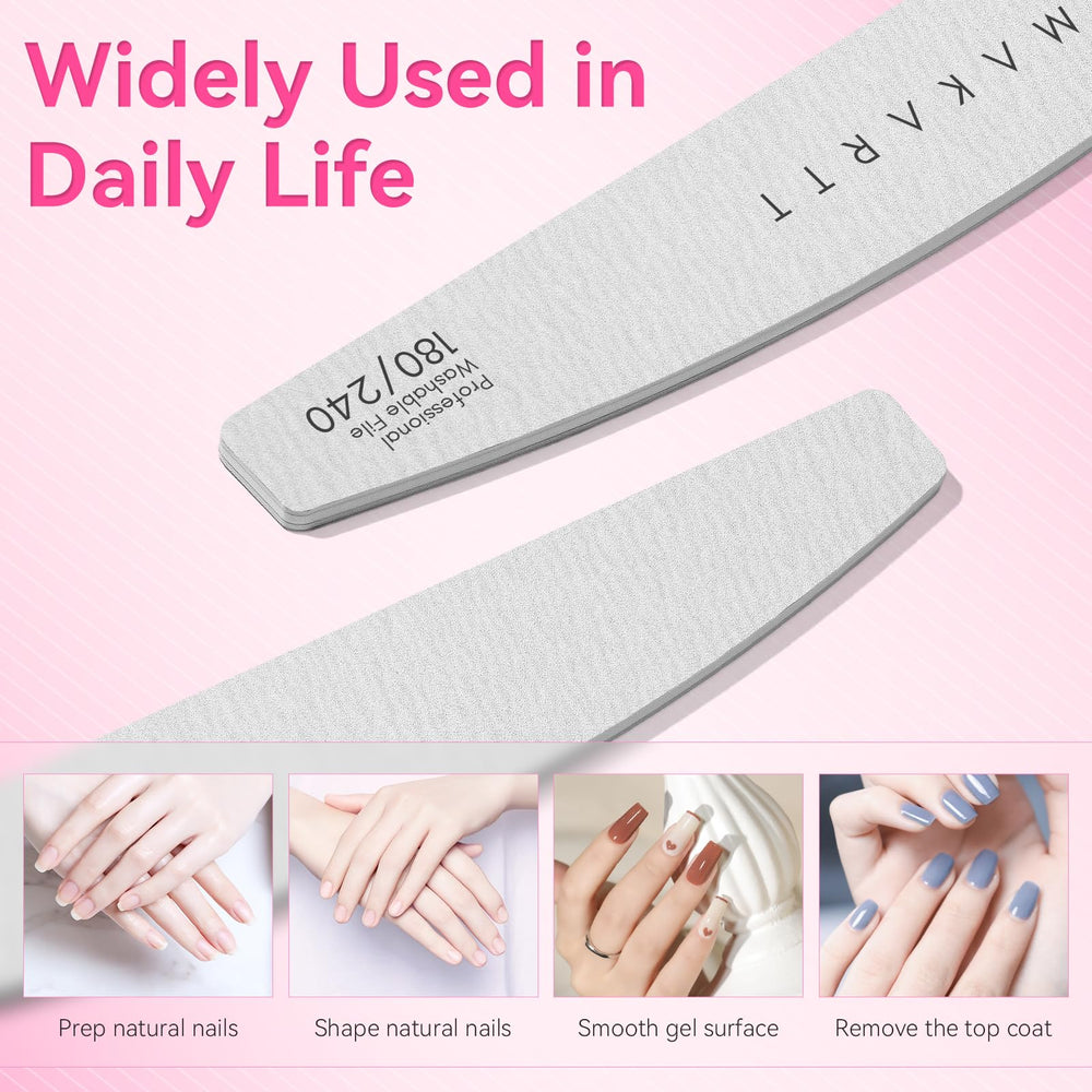 Makartt half moon design nail file for comfortable grip and controlled filing