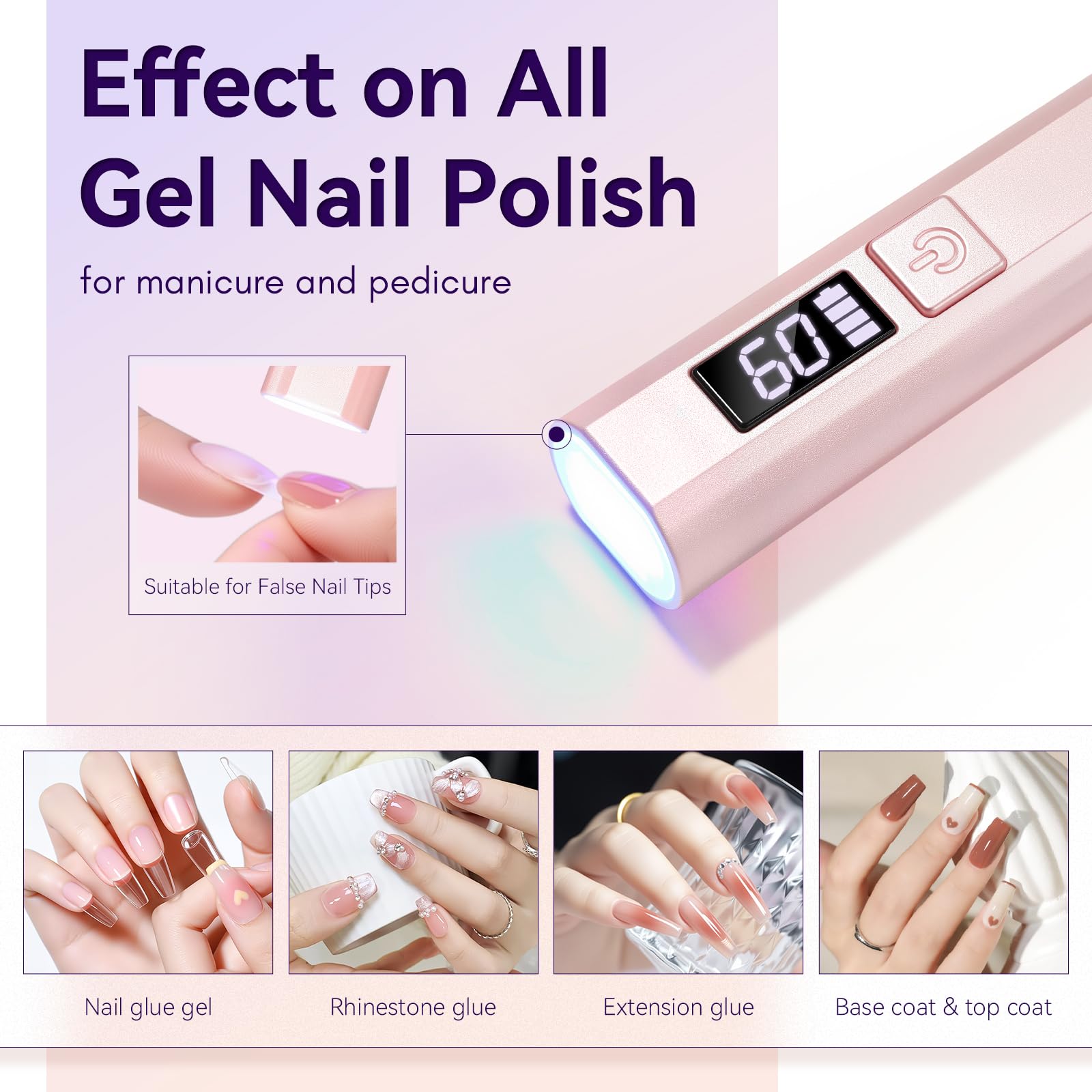 Makartt handheld UV light pink side view highlighting portability
