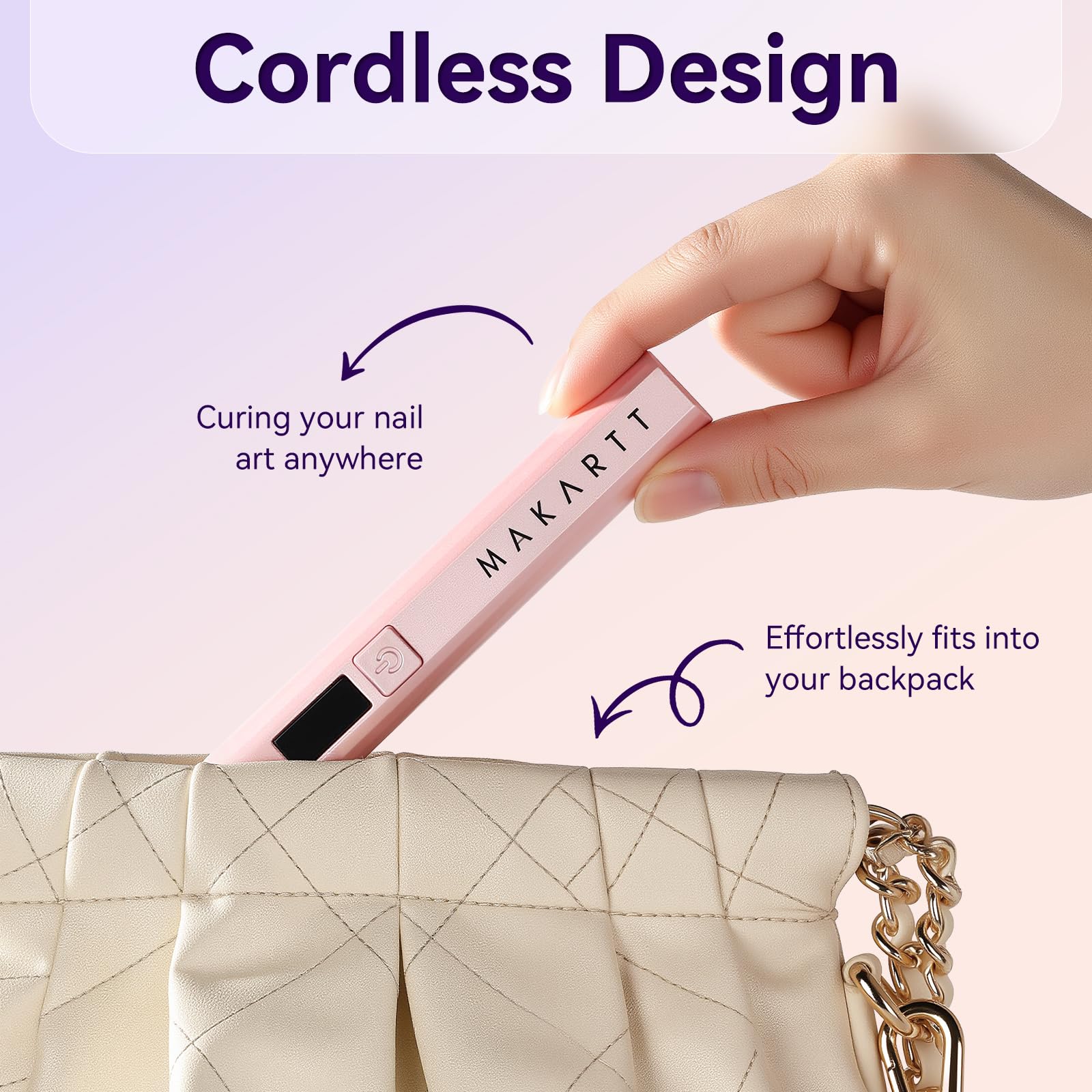 Makartt rechargeable USB nail lamp ready for cordless use
