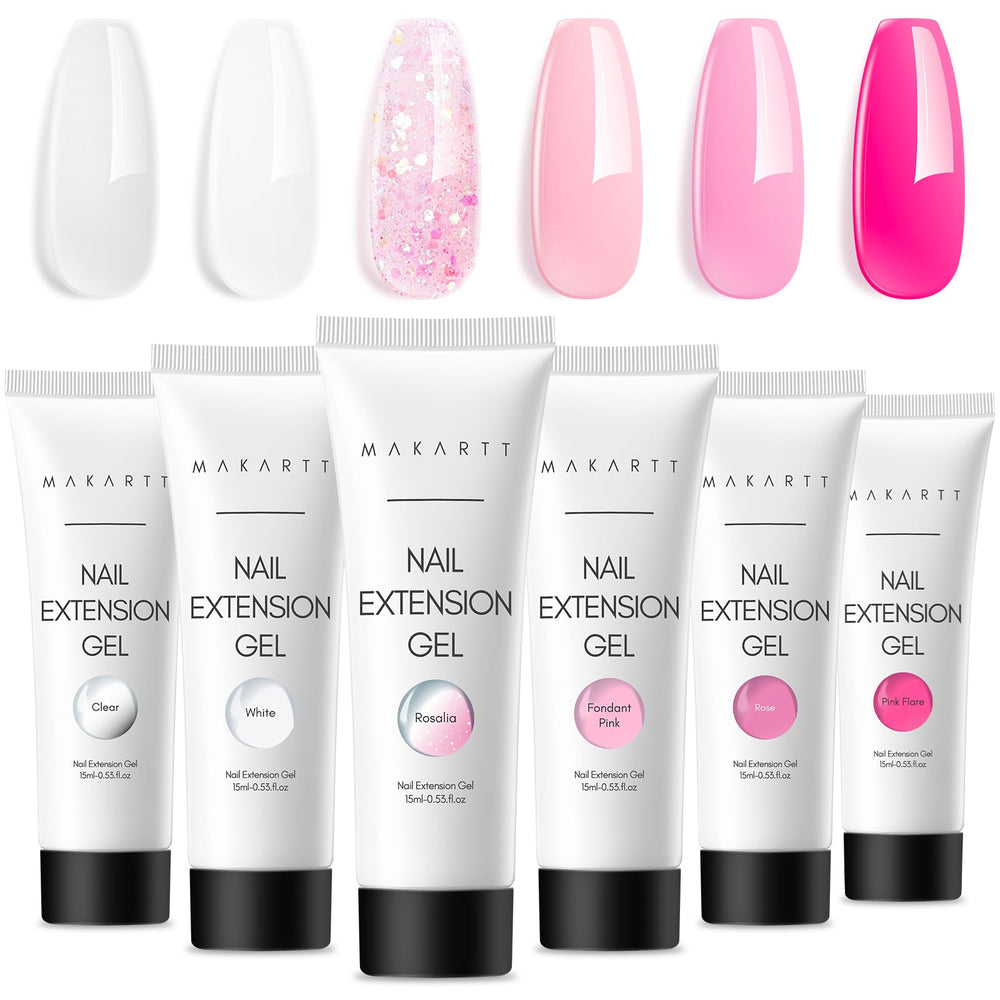 Makartt kit gel uñas 6 colores para extensiones fáciles.