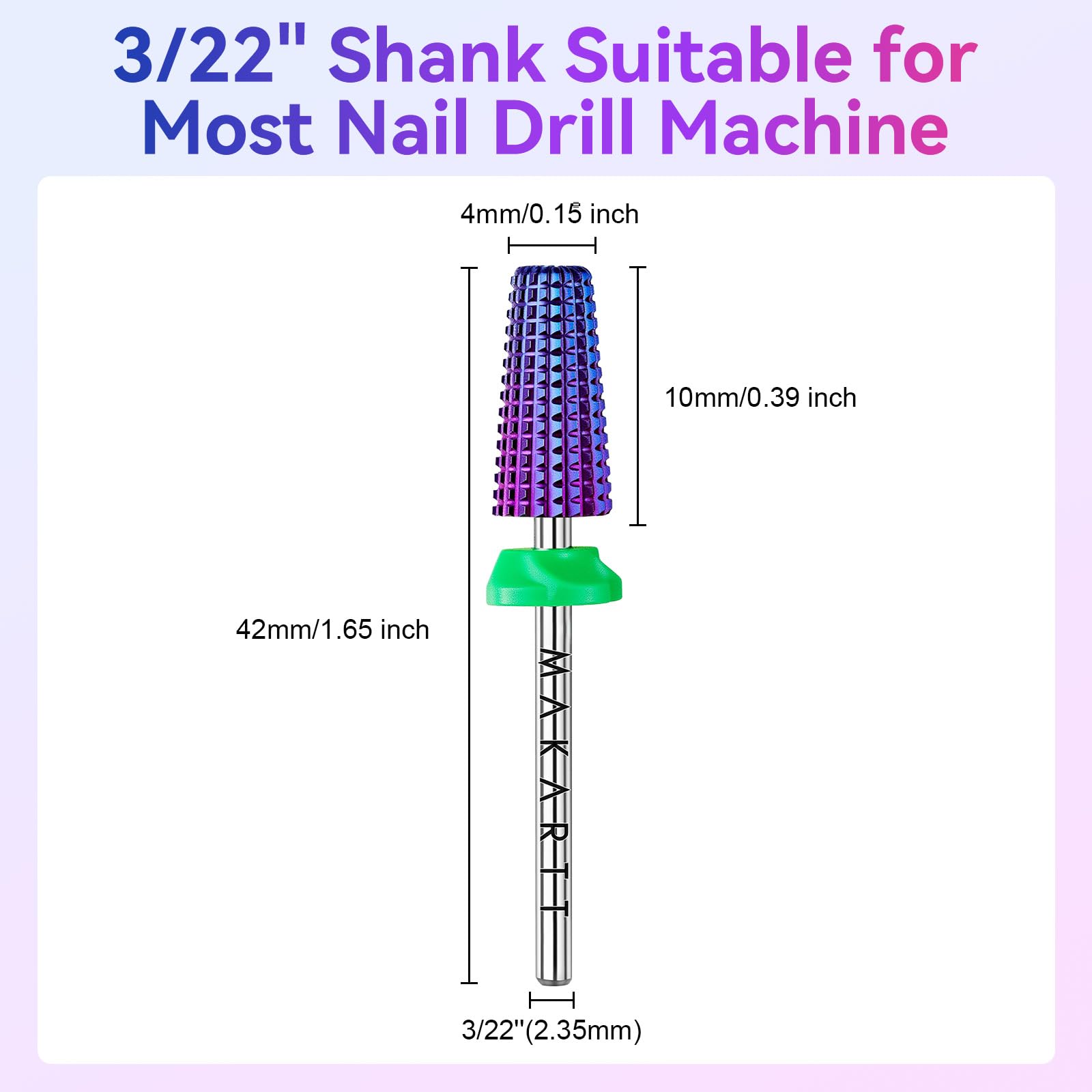 Makartt left-right rotation nail bit supports both-handed use for smoother cuts.