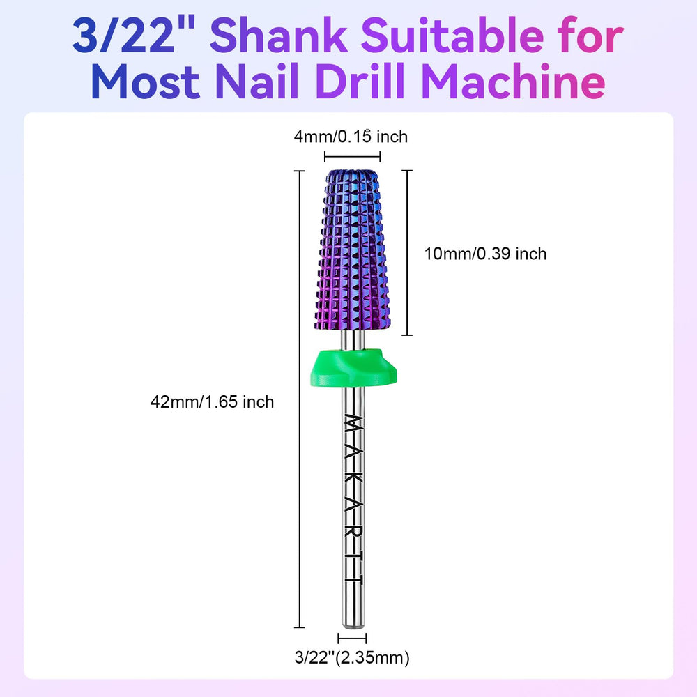 Makartt left-right rotation nail bit supports both-handed use for smoother cuts.