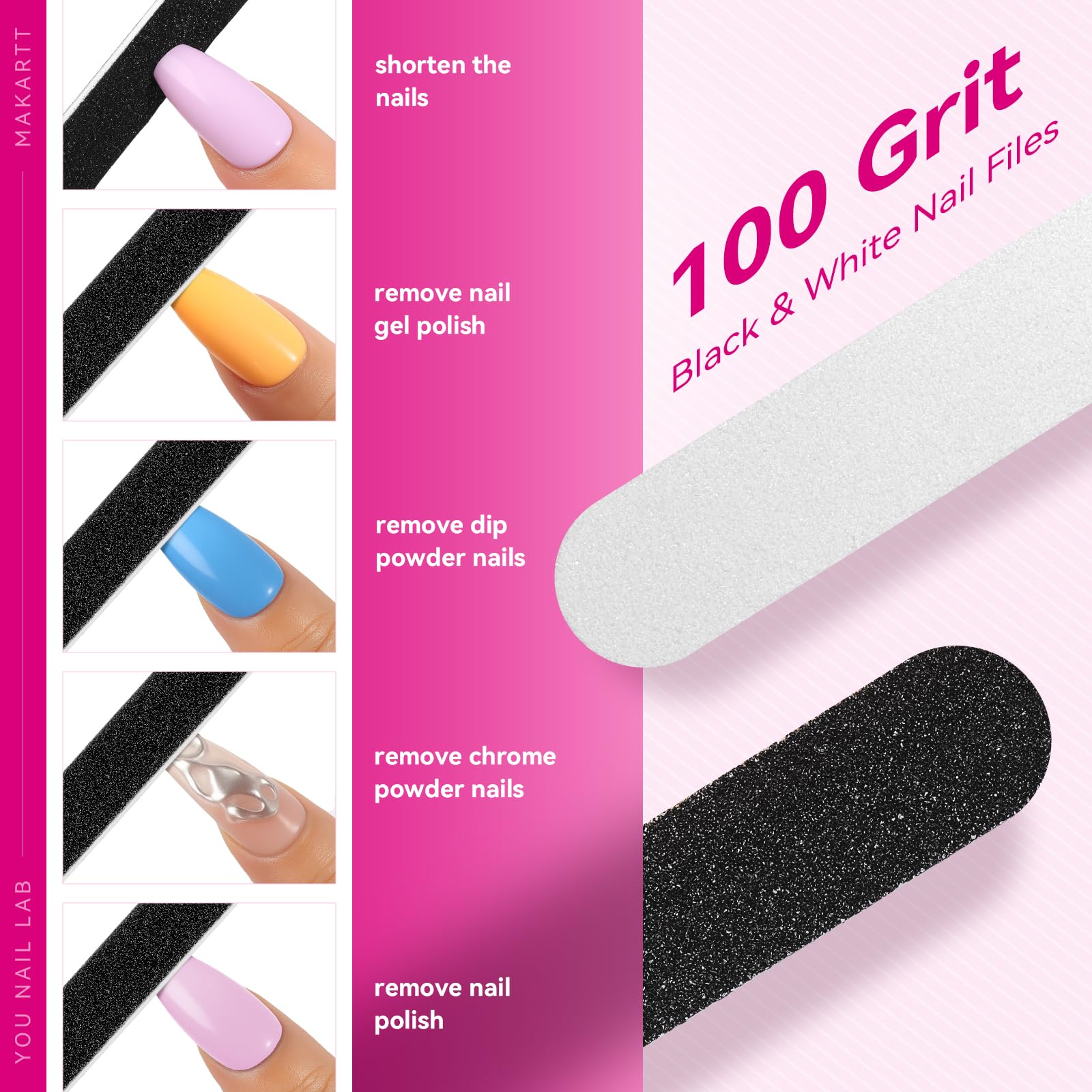 Makartt mini nail files pink color for easy color-coded grooming.