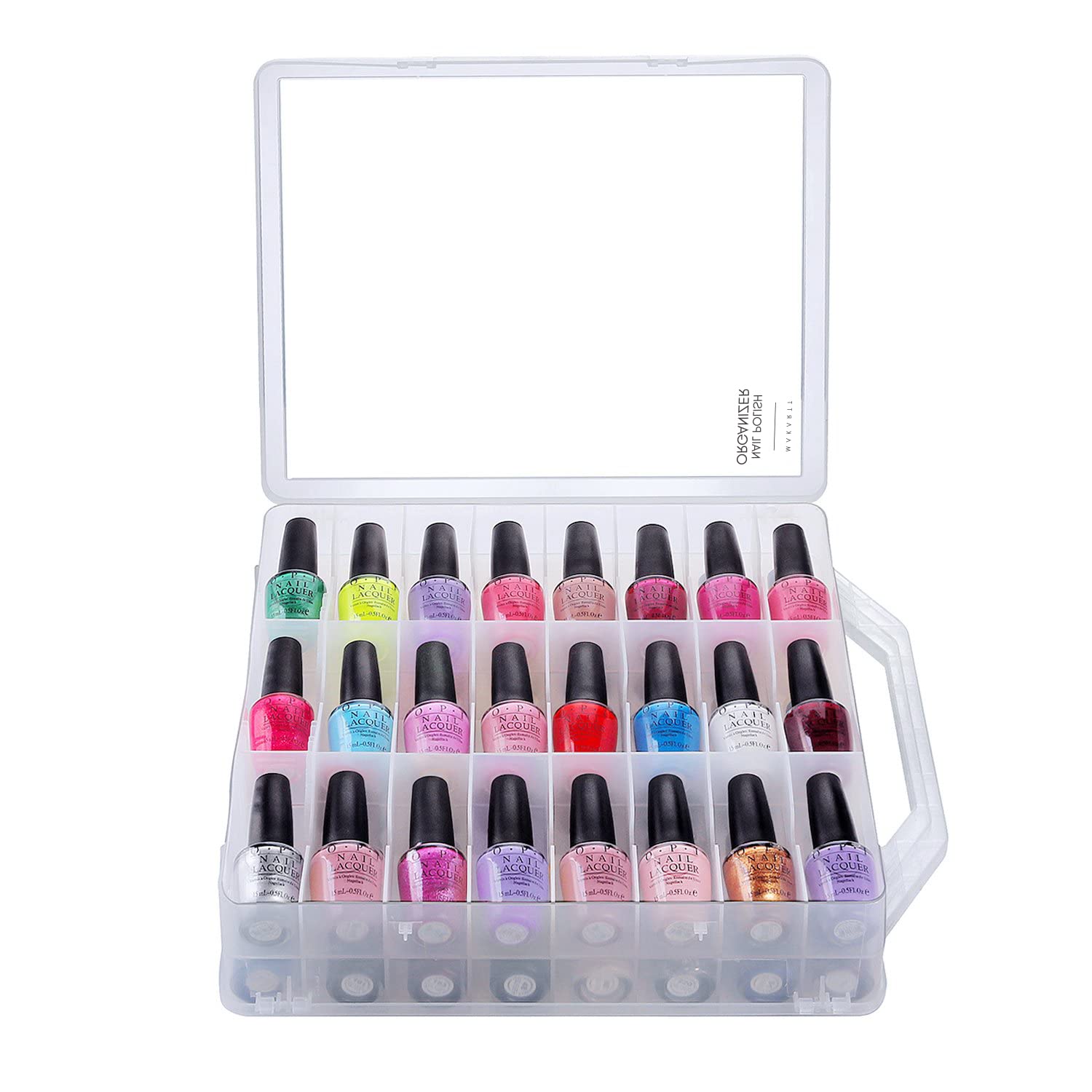Makartt multi-use organizer holds small bottles and essential oils neatly.